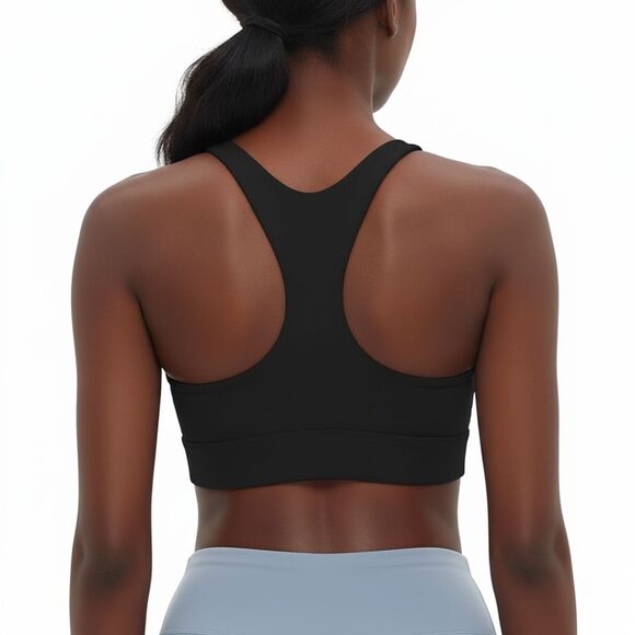 Racerback Front Clip Nursing Bra Black Medium - Picture 3 of 4